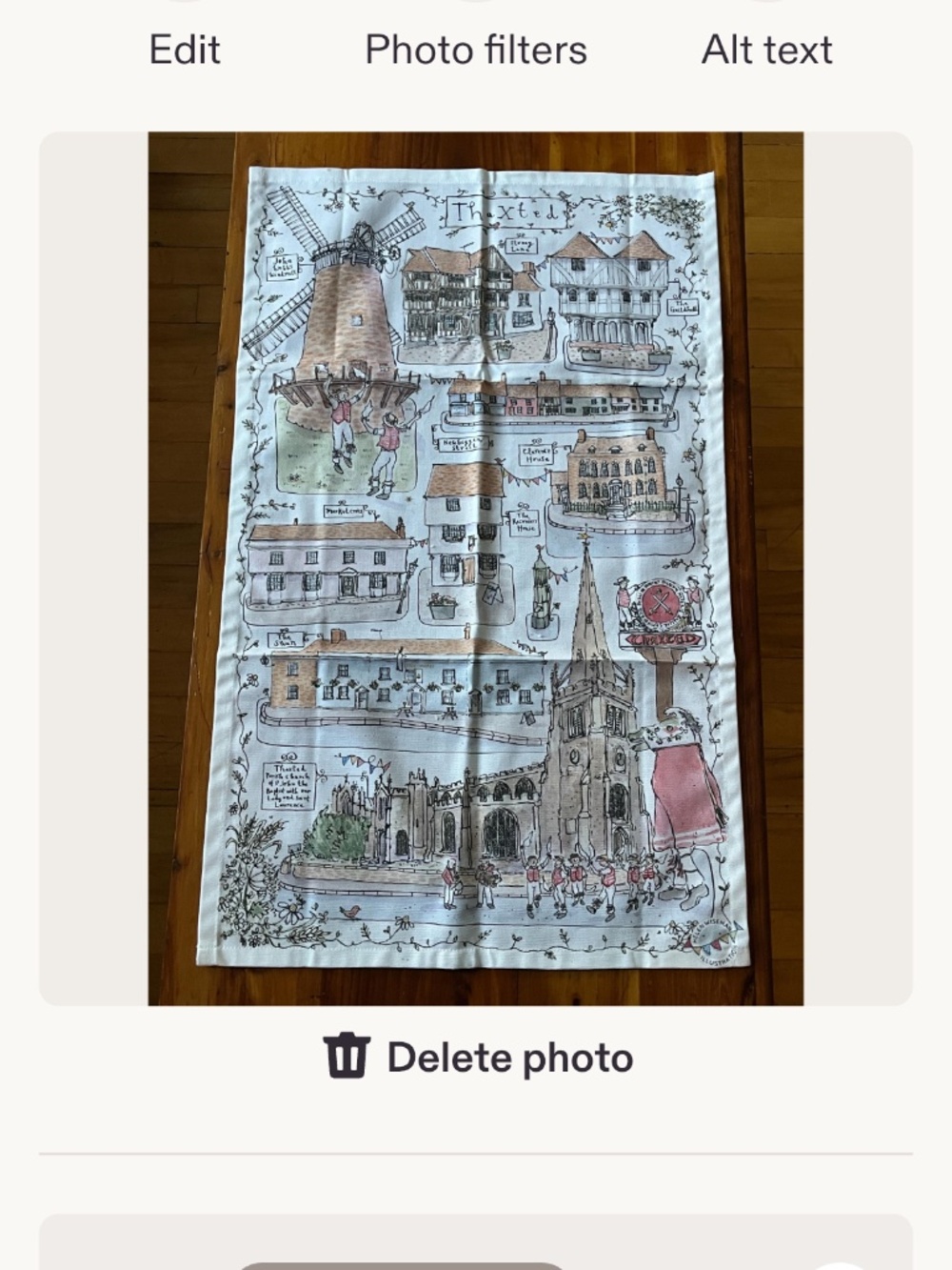 Thaxted English Tea Towel Souvenir Tea Towel Helen Wiseman Kitchen towel .